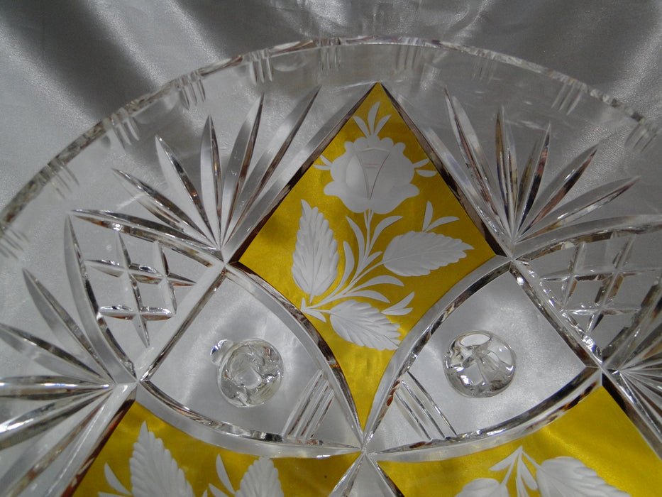 Clear w/ Amber / Yellow Panels, Cut Fans: 3-Toed Bowl, 9 1/2" -- MG#199