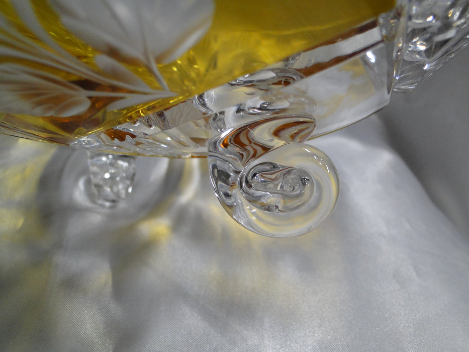 Clear w/ Amber / Yellow Panels, Cut Fans: 3-Toed Bowl, 9 1/2" -- MG#199