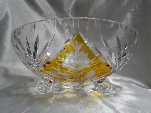 Clear w/ Amber / Yellow Panels, Cut Fans: 3-Toed Bowl, 9 1/2" -- MG#199