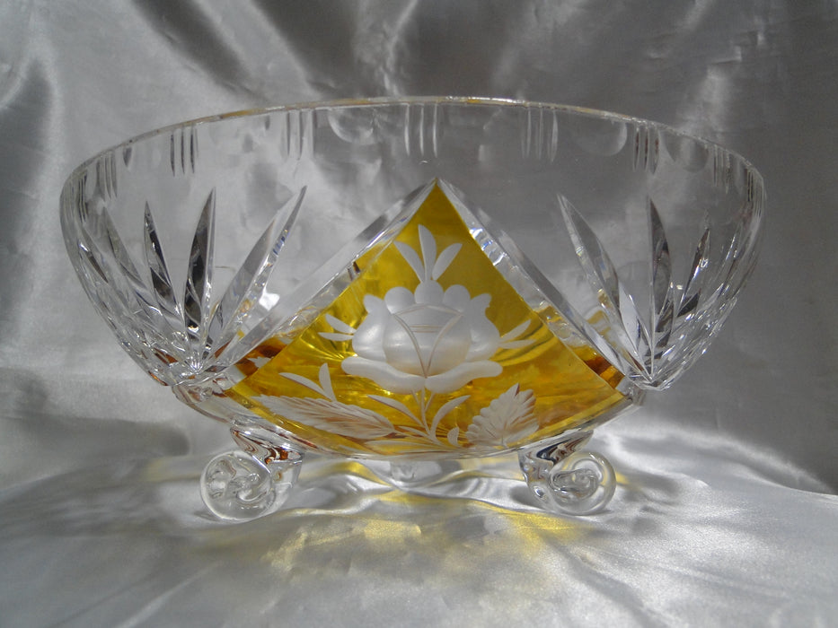 Clear w/ Amber / Yellow Panels, Cut Fans: 3-Toed Bowl, 9 1/2" -- MG#199