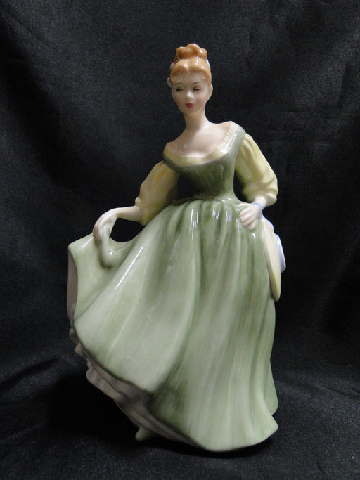 Royal Doulton Figurine "Fair Lady", HN2193, Green Dress, Hat, 7 1/2", As Is