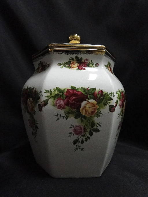 Royal Albert Old Country Roses: Hexagonal Biscuit Barrel & Lid, 7 1/2" Tall