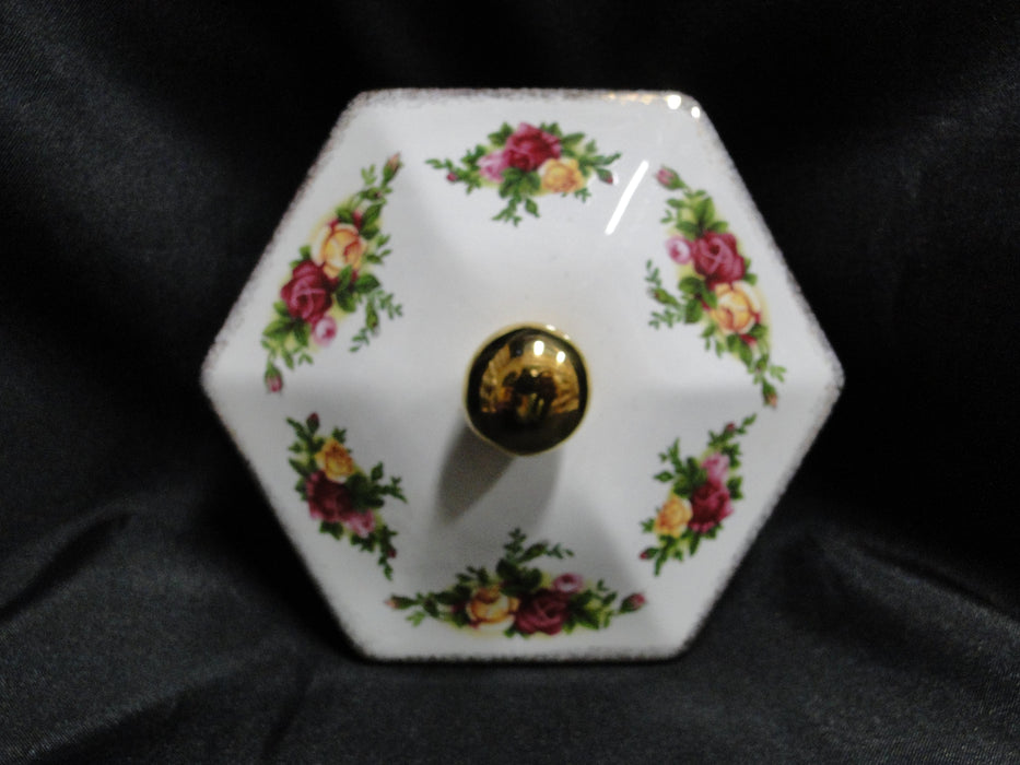 Royal Albert Old Country Roses: Hexagonal Biscuit Barrel & Lid, 7 1/2" Tall
