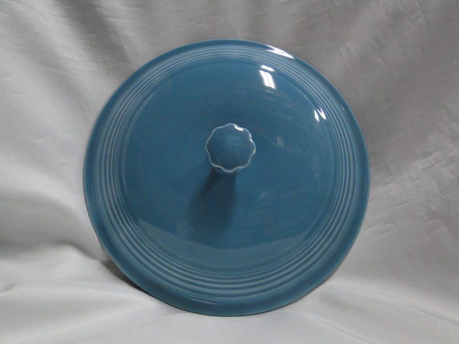 Homer Laughlin Fiesta (Old): Turquoise Serving Bowl w/ Handles & Lid