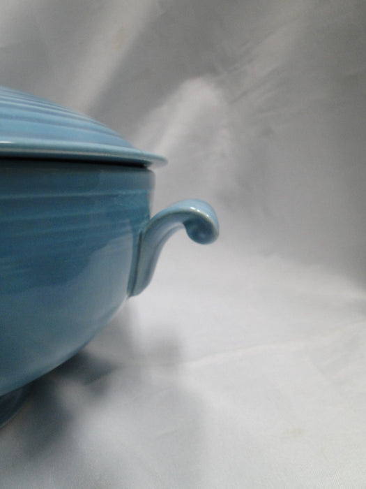 Homer Laughlin Fiesta (Old): Turquoise Serving Bowl w/ Handles & Lid