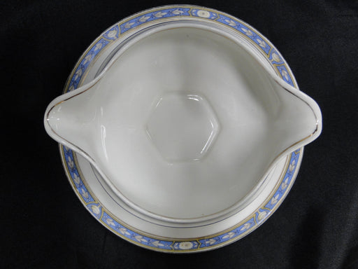 Grindley Ross, Blue Band w/Urns: Round Gravy w/Attached Underplate, As Is