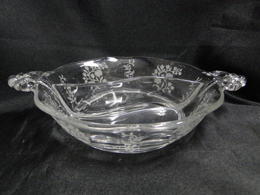 Fostoria Rambler: 2 Part Crystal Relish Dish, Etched Flowers, 8 1/8" w/ Handles