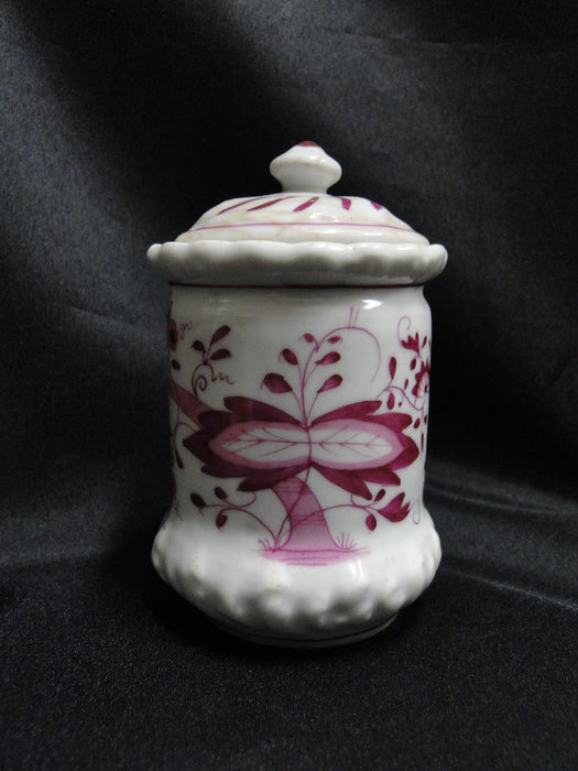 Pink Onion Patterned Porcelain: Round Lidded Container, 4 1/4", As Is