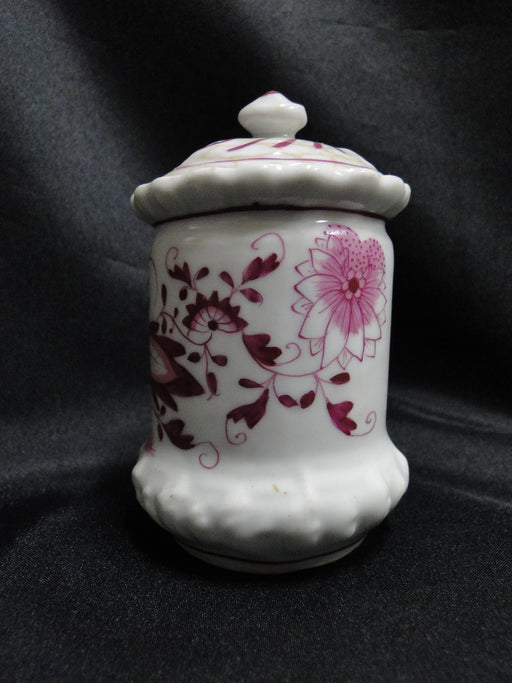 Pink Onion Patterned Porcelain: Round Lidded Container, 4 1/4", As Is
