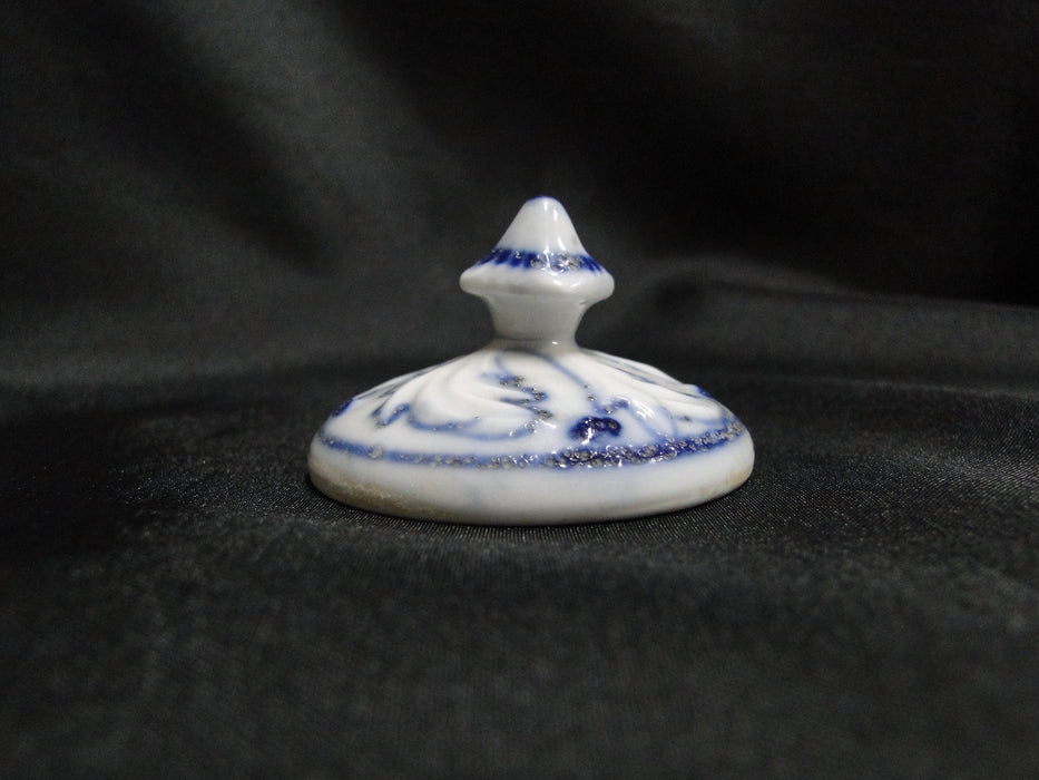 Blue Onion Pattern, No Mark: Spice Jar w/ Lid, 4 1/8" Tall