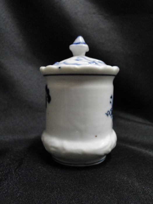 Blue Onion Pattern, No Mark: Spice Jar w/ Lid, 4 1/8" Tall