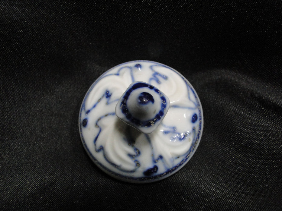 Blue Onion Pattern, No Mark: Spice Jar w/ Lid, 4 1/8" Tall
