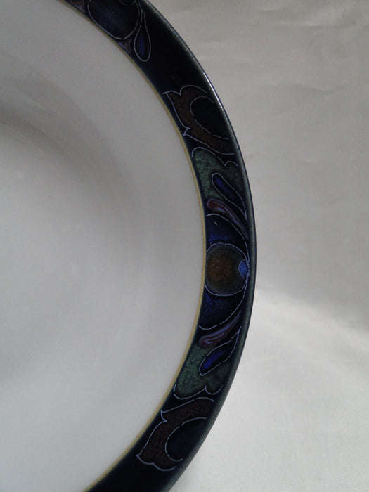 Denby-Langley Baroque, Cobalt Band w/ Flowers: Soup/Cereal Bowl (s), 7 1/8"