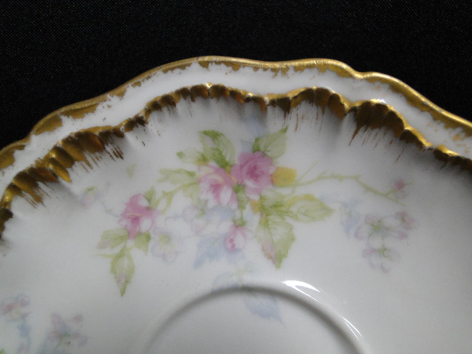 Haviland (Limoges) Pink, Double Gold Edge: 4 3/4" Saucer (s) Only, As Is