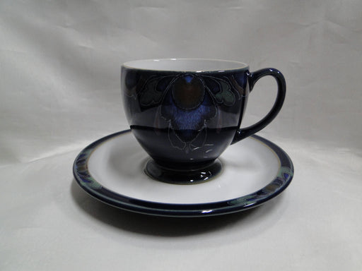 Denby-Langley Baroque, Cobalt Band w/ Flowers: Cup & Saucer Set (s), 3"