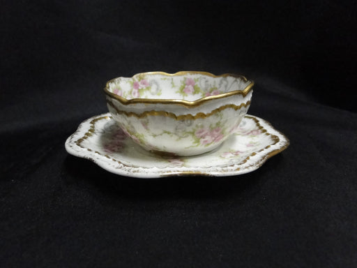 Haviland (Limoges) Schleiger 340, Double Gold Edge: Ramekin & Saucer, As Is