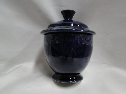 Denby-Langley Baroque, Cobalt Band w/ Flowers: Sugar Bowl & Lid, 4 3/4"