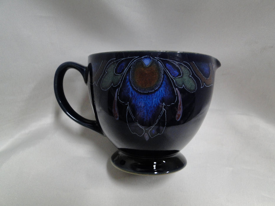 Denby-Langley Baroque, Cobalt Band w/ Flowers: Creamer / Cream Pitcher, 3"