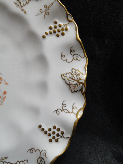 Royal Crown Derby Vine, Florals: Sheffield Dessert Plate, 8 3/4" Garnett Crazing
