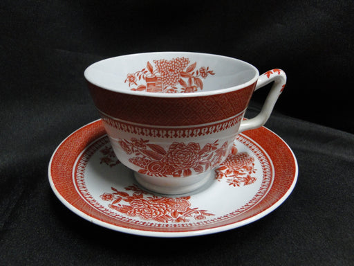 Spode Fitzhugh Red, Flowers: Cup & Saucer Set, 2 5/8", London Shape