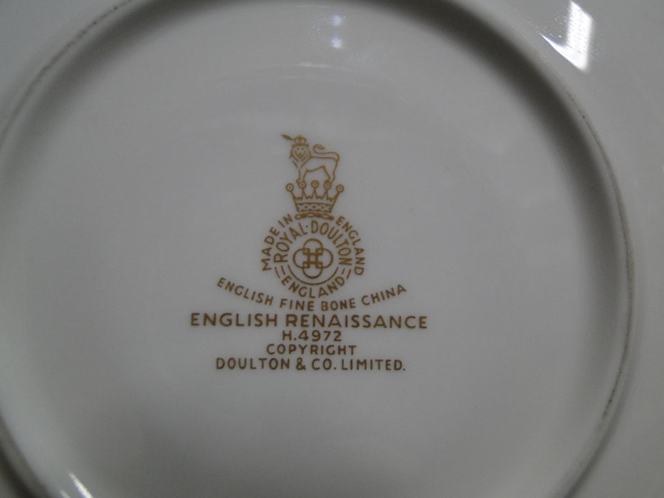 Royal Doulton English Renaissance, Green Scrolls: Cup & Saucer, 2 1/2", As Is