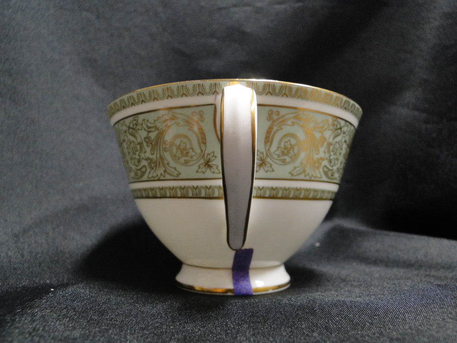Royal Doulton English Renaissance, Green Scrolls: Cup & Saucer, 2 1/2", As Is