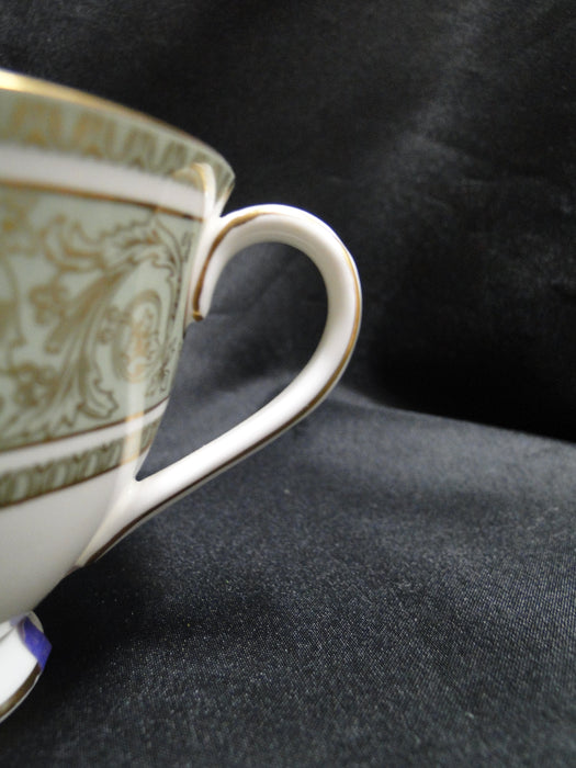 Royal Doulton English Renaissance, Green Scrolls: Cup & Saucer, 2 1/2", As Is