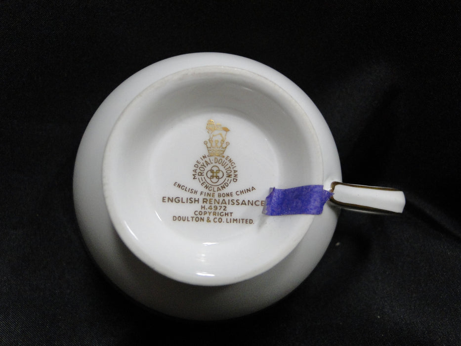 Royal Doulton English Renaissance, Green Scrolls: Cup & Saucer, 2 1/2", As Is