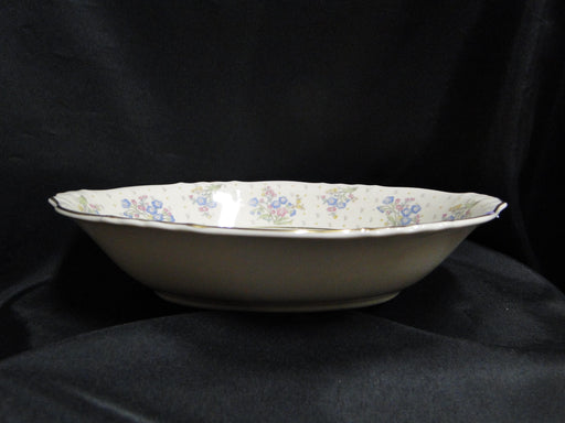 Syracuse Forget Me Not, Pink & Blue Floral, Gold: Serving Bowl, 10 3/4", As Is