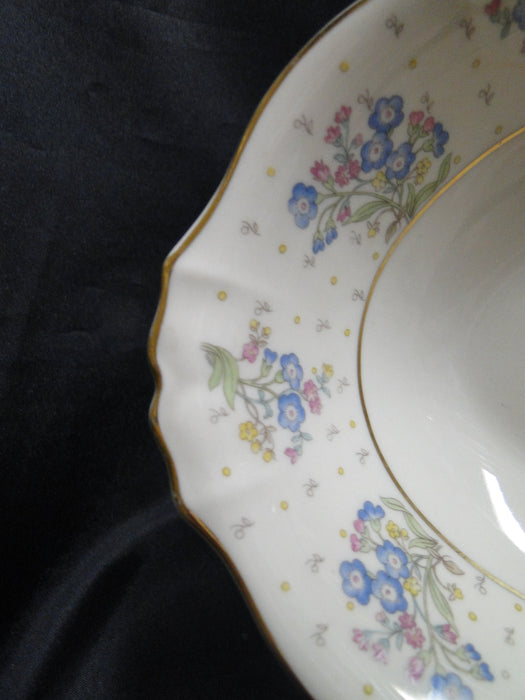 Syracuse Forget Me Not, Pink & Blue Floral, Gold: Serving Bowl, 10 3/4", As Is