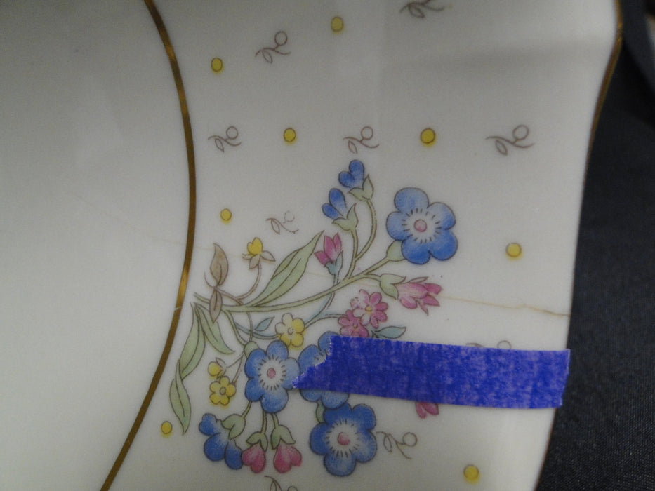 Syracuse Forget Me Not, Pink & Blue Floral, Gold: Serving Bowl, 10 3/4", As Is