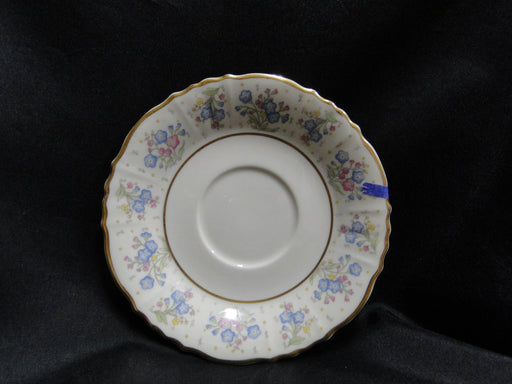Syracuse Forget Me Not, Pink & Blue Floral, Gold: 5 3/4" Saucer Only, As Is