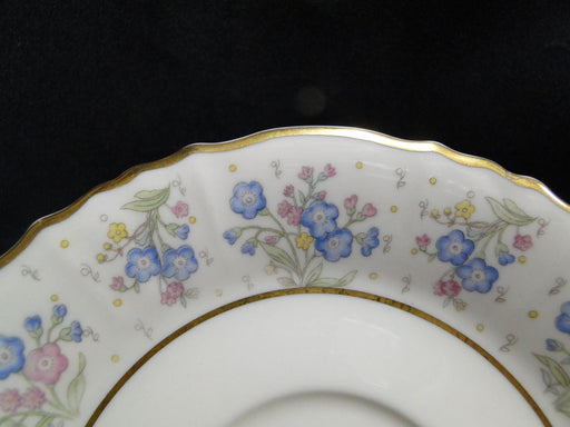 Syracuse Forget Me Not, Pink & Blue Floral, Gold: 5 3/4" Saucer Only, As Is