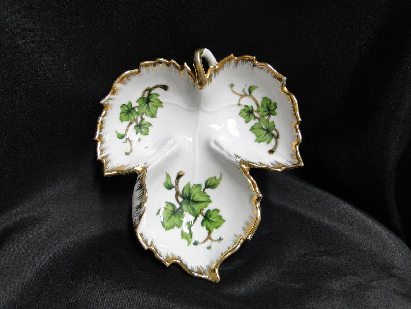 Kelvin Fine China: Three Part Divided Relish Dish Shaped Like a Leaf, 7 1/4"