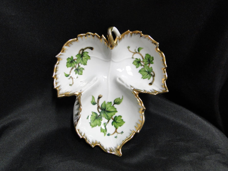 Kelvin Fine China: Three Part Divided Relish Dish Shaped Like a Leaf, 7 1/4"
