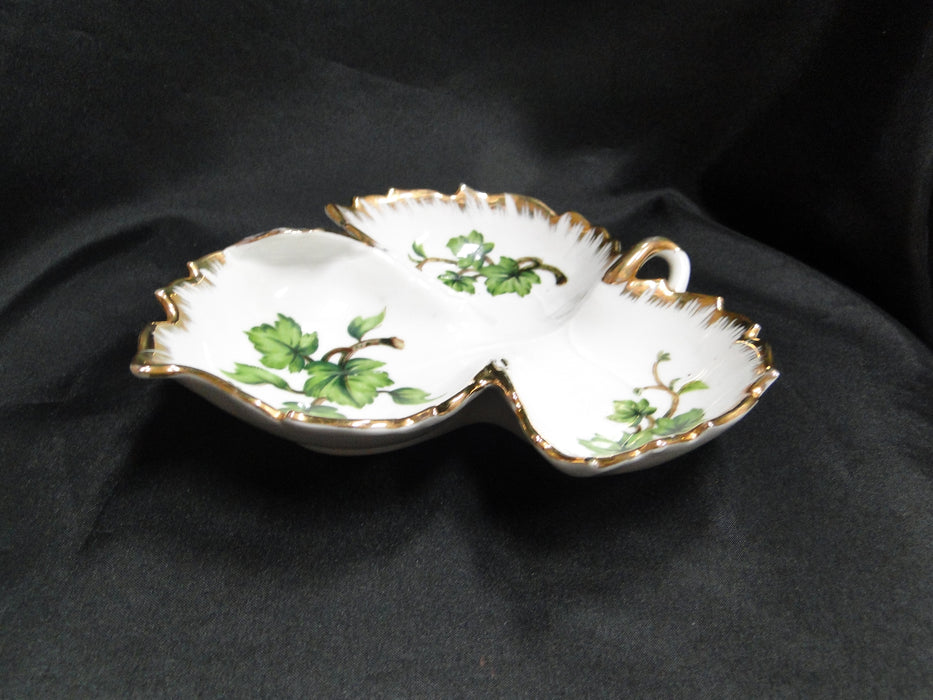 Kelvin Fine China: Three Part Divided Relish Dish Shaped Like a Leaf, 7 1/4"