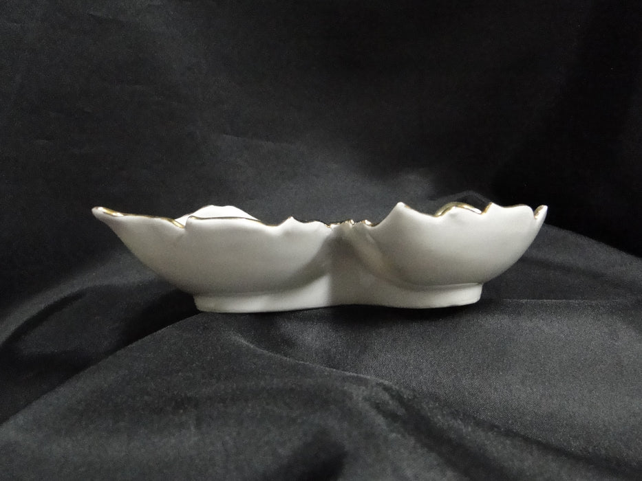 Kelvin Fine China: Three Part Divided Relish Dish Shaped Like a Leaf, 7 1/4"