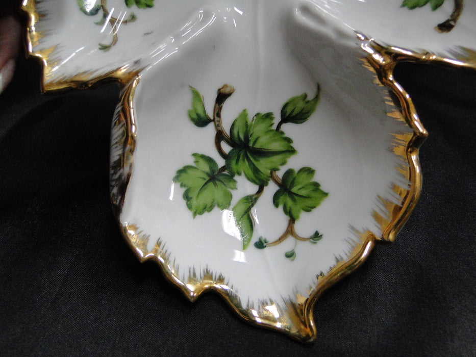 Kelvin Fine China: Three Part Divided Relish Dish Shaped Like a Leaf, 7 1/4"