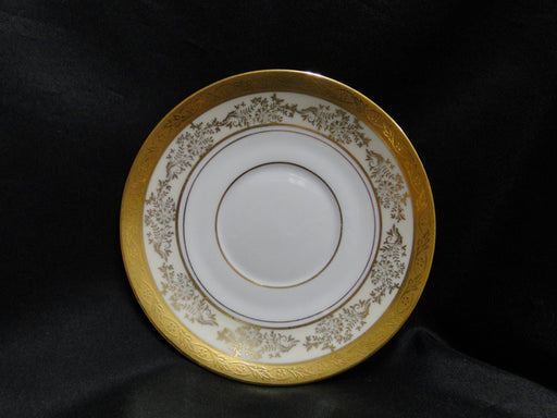 Heinrich Gold Encrusted, Gold Florals on Cream: 6 3/4" Cream Soup Saucer