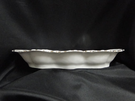 Leuchtenberg Iridescent White w/ Pink Roses, Green Leaves: Relish Dish, 11 3/4"