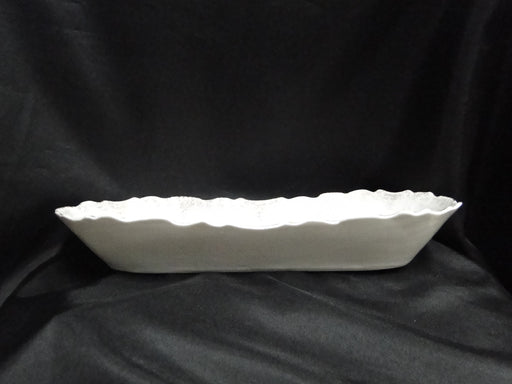 White w/ Multicolored Flowers, Gold Accents: Relish Dish, 12 1/2"