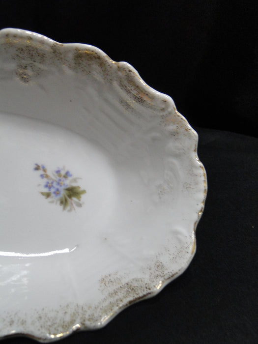 White w/ Multicolored Flowers, Gold Accents: Relish Dish, 12 1/2"