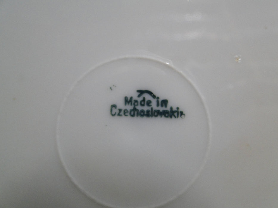 Antique, Gold Encrusted, Flower Basket, Czechoslovakia: Dinner Plate 10.5" As Is