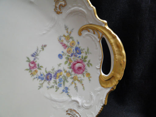 Rosenthal Heirloom, Ivory, Flowers: Round Handled Cake Plate, 12 1/8"