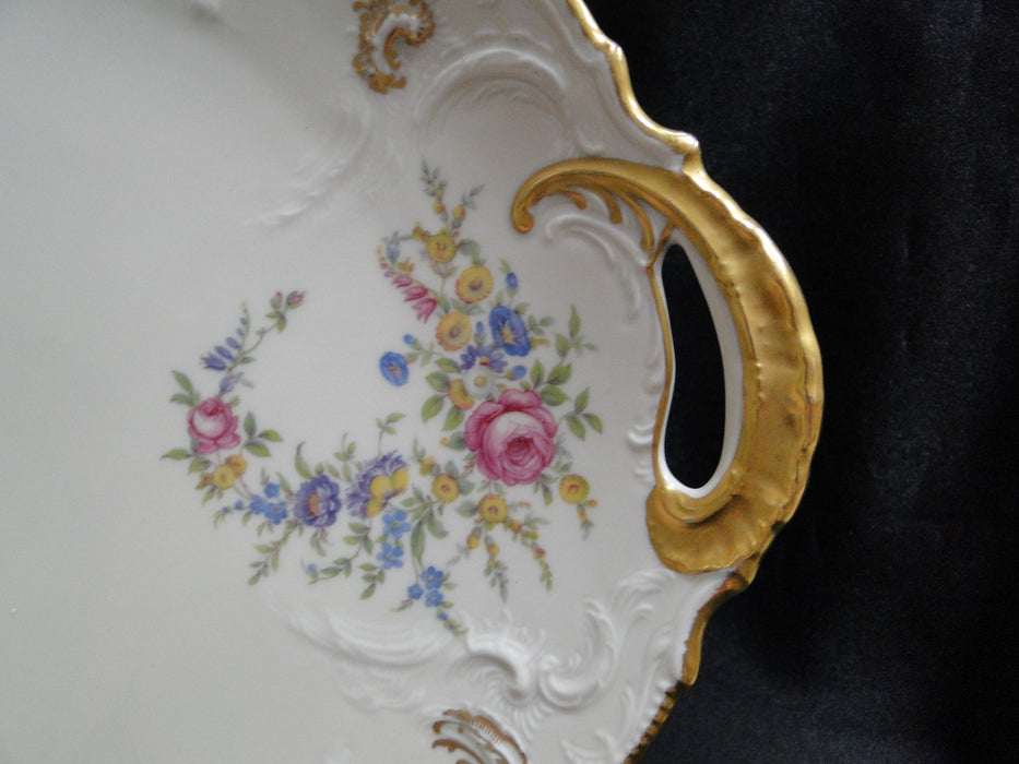 Rosenthal Heirloom, Ivory, Flowers: Round Handled Cake Plate, 12 1/8"