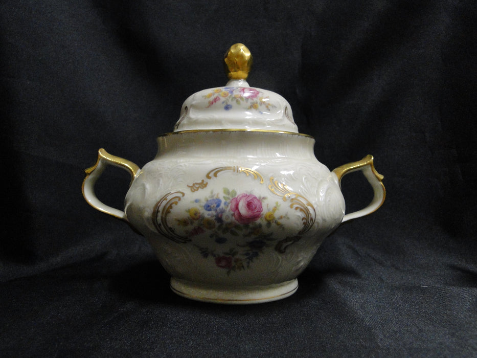 Rosenthal Heirloom, Ivory, Flowers: Sugar Bowl & Lid, 5 1/2" Tall