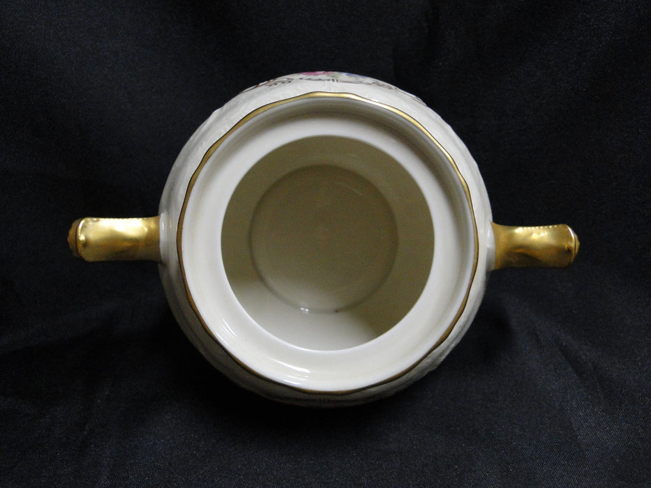 Rosenthal Heirloom, Ivory, Flowers: Sugar Bowl & Lid, 5 1/2" Tall