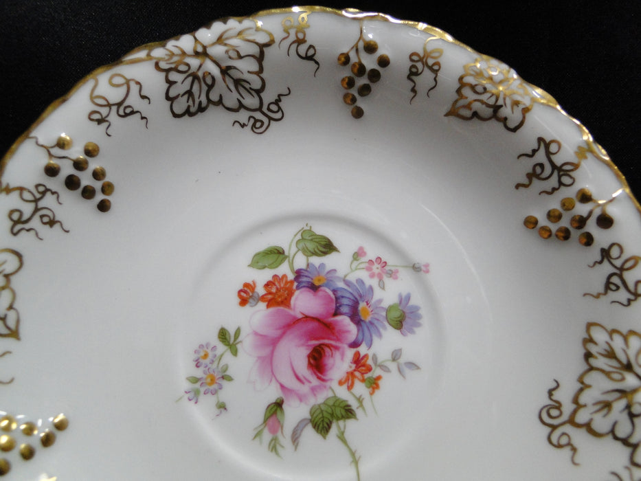 Royal Crown Derby Vine, Florals: Cup & Saucer Set (s), 2 7/8", Lt Discoloration