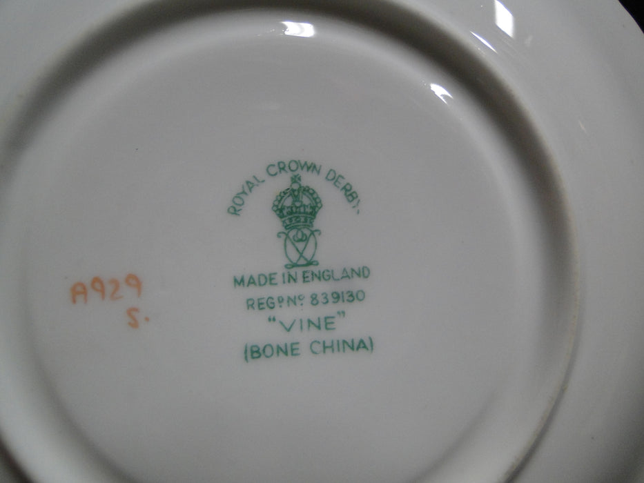 Royal Crown Derby Vine, Florals: Cup & Saucer Set (s), 2 7/8", Lt Discoloration