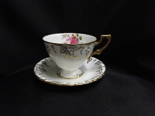 Royal Crown Derby Vine, Florals: Cup & Saucer Set (s), 2 7/8", Lt Discoloration